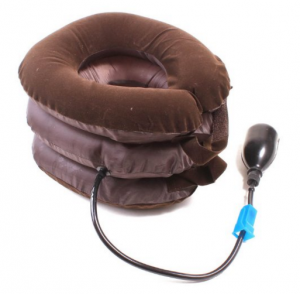 Inflatable Neck Relief - Cervical Traction Support, Adjustable Size, Brown